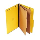 Pressboard Classification Folders, Legal, Six-Section, Yellow, 10/Box
