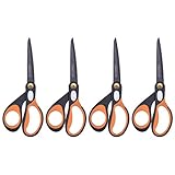 KUONIIY Scissors 4-Pack, Soft Comfort-Grip Handles Sharp Titanium Blades,8 Inch