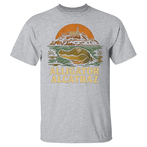 Alligator Alcatraz Funny Meme Florida Everglades T-Shirt Sport Grey at Amazon