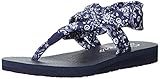 Skechers Cali Women's Meditation Squad Goals Toe Ring Sandal, Navy Bandana, 9 M US