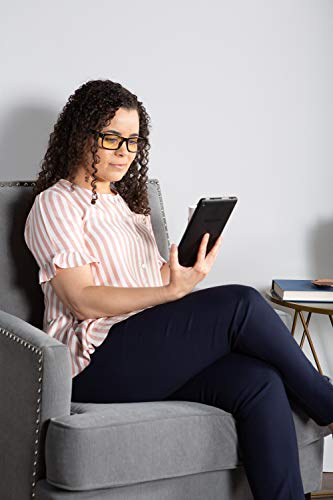 Inner Vision Eye Strain Relief Computer Screen Reading Glasses w/Case - Anti Blue Light, Anti Glare, Scratch Resistant, Spring Hinges - Unisex, (1.75 x Magnification), Black