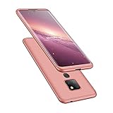 UNIYA Huawei Mate 20 Case, 3 in 1 Hard PC 360 Degree Shockproof Protective Case Cover (Rose Gold)