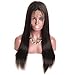 HC Straight 360 Lace Frontal Wig with Natural Hairline and High Ponytail Peruvian Virgin 360 Lace Frontal Human Hair Wigs for Black Women 150% Density Natural Color (22inch)
