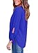 Dokotoo Womens Casual Summer Chiffon Ruffle V Neck Blouse Loose Tops Blue XL