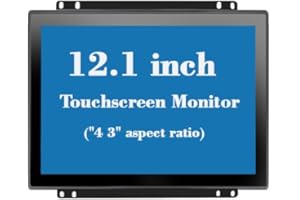 RIUIIN 12.1 Inch Open Frame Capacitive Touchscreen Monitor, 1024x768 Resolution 4:3 Aspect Ratio Waterproof,VESA+Panel Mount, for Kiosk, Automation, POS，Vending，HMI and Digital Signage 7x24h Work