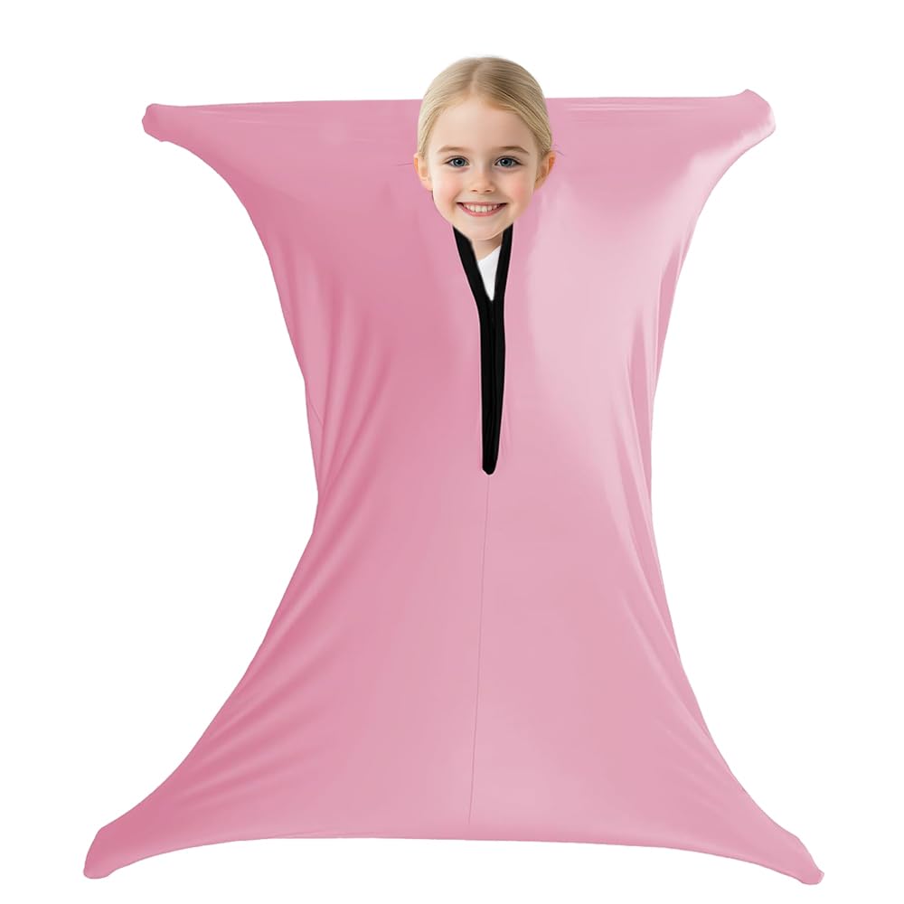 Gobesty Sensory Body Sock for Kids, 47"x27" Full-Body Wrap Stretchy Sensory Sock, Body Sox to Relieve Stress for Children with Autism, Anxiety (Pink)