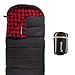 Wakeman Outdoors Sleeping Bag – 32F Rated XL 3 Season Envelope Style with Hood for Outdoor Camping, Backpacking and Hiking with Carry Bag (Black)thumb 1