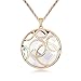 Alvdis Premium Circle Stone White Crystal Long Sweater Chain Necklace Alloy Pendant - Elegant & Classy Design