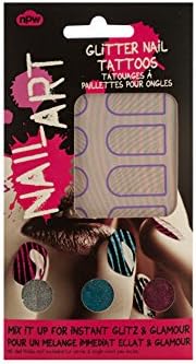 JT Cosmetics Striped Nail Art Glitter Nail Tattoos Kit - 24 Pack