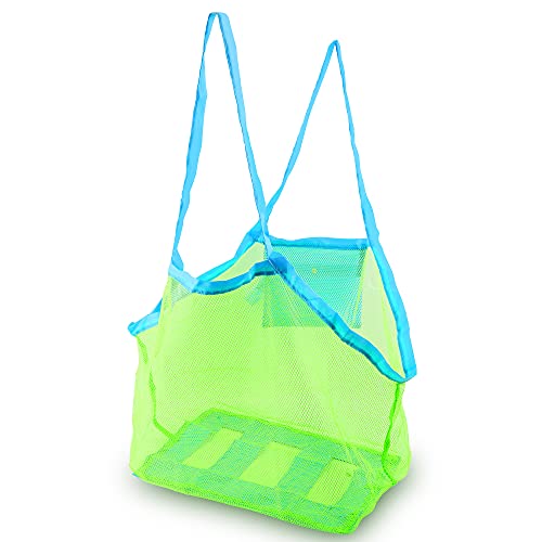 REEMTOO Large Mesh Beach Bag, Beach Toy Bag, Mesh Bag for Beach Toys