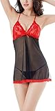 Ruzishun Women's sexy Lingerie lace Net Yarn Sleepwear Underwear