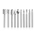 Xilko 10Pcs Rotary Burr Drill Bits Set, Wood Carving Tools Kit Woodworking Accessories with 3mm Round Shank for Single Engraving File Grinder Cutting, Soft Metal Polishing, DIY Carving