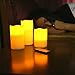SONGMICS LED Flameless Candles with Remote Control and Timer Waterproof Set of 3, UFLC75D