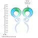 BodyJ4You Glass Taper Swirl Spiral Island Paradise Plugs Ear Gauges Treble Hanger 4G (5mm) Stretchers 2PCS