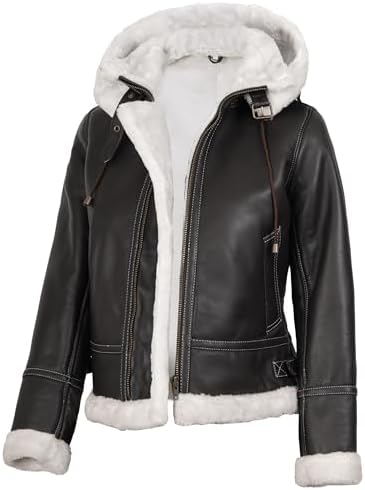 Amazon.com: Isaac & David Chicago Women's A2 Aviator Removable Fur