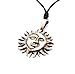 Vietguild Sun and Moon Yin Yang Silver Pewter Charm Necklace Pendant Jewelry