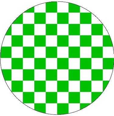 7.5" Green Checker Pattern Print Cake Toppers Decorations on Edible Rice Paper
