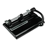 Master Adjustable 40-Sheet 3-Hole Punches with Power Handle, Black (MAT1340PB)