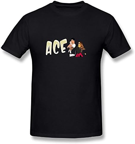 GGZZXX Mens T-Shirt ACE Family Logo Fashion Casual Short Sleeve Tees Tops Black