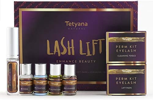 Tetyana naturals Eyelash Perm Kit, Professional Quality Lash Lift, Semi-Permanent Curling Perming Wave, Lotion & Liquid Set