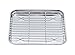TeamFar 18/8 Stainless Steel Toaster Oven Tray Pan and Rack Set, Compact Size 7’’x9’’x1’’, Non Toxic & Healthy, Heavy Duty & Easy Clean, Dishwasher Safe