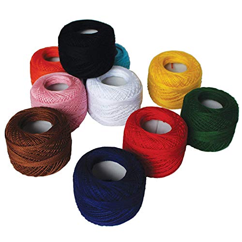 Crochet Thread (10 Pack) Cotton Yarn Threads Balls 213 Yards Plain
