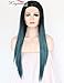 K'ryssma Ombre Black to Blue Long Straight Synthetic Lace Front Wig for Cosplay