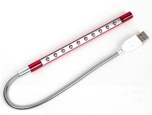 Xinci XC-DG003 Portable Aluminum Ultra Bright USB LED Stick Light Flexible Lamp Powered By USB Port of Powerbank PC Laptop Notebook Computer Keyboard for Night Working, Book Reading, Outdoor (Red)