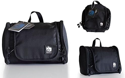 Hanging Toiletry Bag, By Happy Traveler. Side Pockets with Dual Zippers. For Men & Women. Lightweight and Durable. Perfect for Travel, the Gym and Camping.