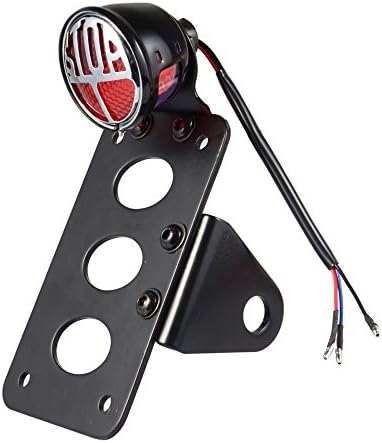 Benlari Side Mount Motorcycle Tail light 3/4 inch License Plate Bracket Holder Compatible for Harley Suzuki Yamaha Honda Copper Bobber