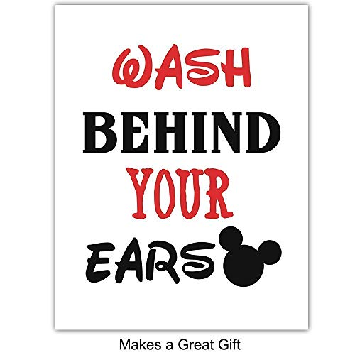 Mickey Mouse Bathroom Wall Art Prints Set - Home Decor For Kids, Childs, Childrens, Baby or Toddlers - //coolthings.us