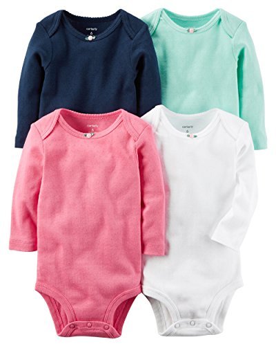 Carter's Baby Boys' 4-Pack Multi Solid Girls Bodysuits 3 Months