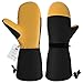 OZERO Ski Mittens for Men Women: Waterproof Winter Thermal Gloves Windproof Insulated for Skiing Snowmobile Shoveling Snow Yellow Large