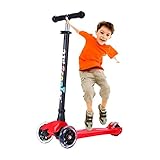 Kingo Scooters for Kids Wide Deck 3 Wheels Scooter for 4 Years and Up with Adjustable Height 180lb Weight Limit Kick Scooters
