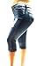 Jack David Premium Women's Plus Size Stretch MID Rise Blue Denim Jeans Capri Pants