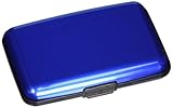 RFID Blocking Aluminum Credit Card Holder for Men & Women, Cool Slim Metal Business Card Case (Blue)