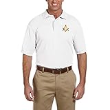 Masonic Exchange Men's Polo Shirt For The Freemason (White, Large)