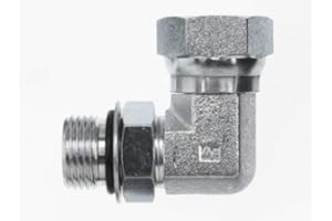 YOOZENA 6901-06-08 Hydraulic Adapter 3/8" Male BOSS Swivel X 1/2" Female Pipe Swivel 90 Degree Carbon Steel