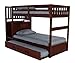 Discovery World Furniture Mission Twin Over Full Staircase Bunk Bed with Trundle in Merlot Finish