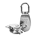 Tebery 25MM Stainless Steel Single Pulley Block M25 Single Pulley Roller Loading 330Ibs Silver Crane Swivel Hook-Set of 5
