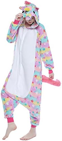 NEWCOSPIAY Newcosplay Adult Anime Unisex Unicorn Pyjamas Halloween Onesie Costume (XL, colorful Flying Horse)