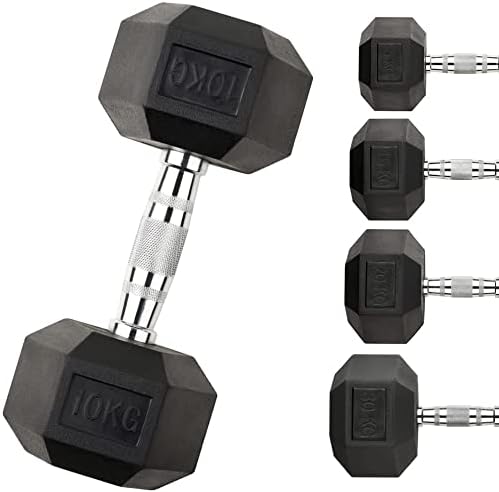 Fashion Thirsty Northern Hex Dumbbells 2.5kg x2 Pair Rubber Coated Hex Weight