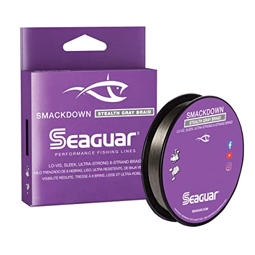 Seaguar Smackdown 100% Fluorocarbon Fishing Line - Stealth Gray Braid, 15lb Break Strength, 300yds - 15SDSG300