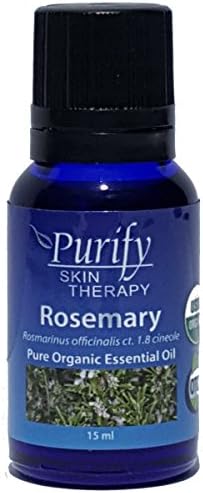 USDA Certified Organic Rosemary Essential Oil. 15 ml cobalt blue bottle, 100% Pure, Undiluted, Premium Grade