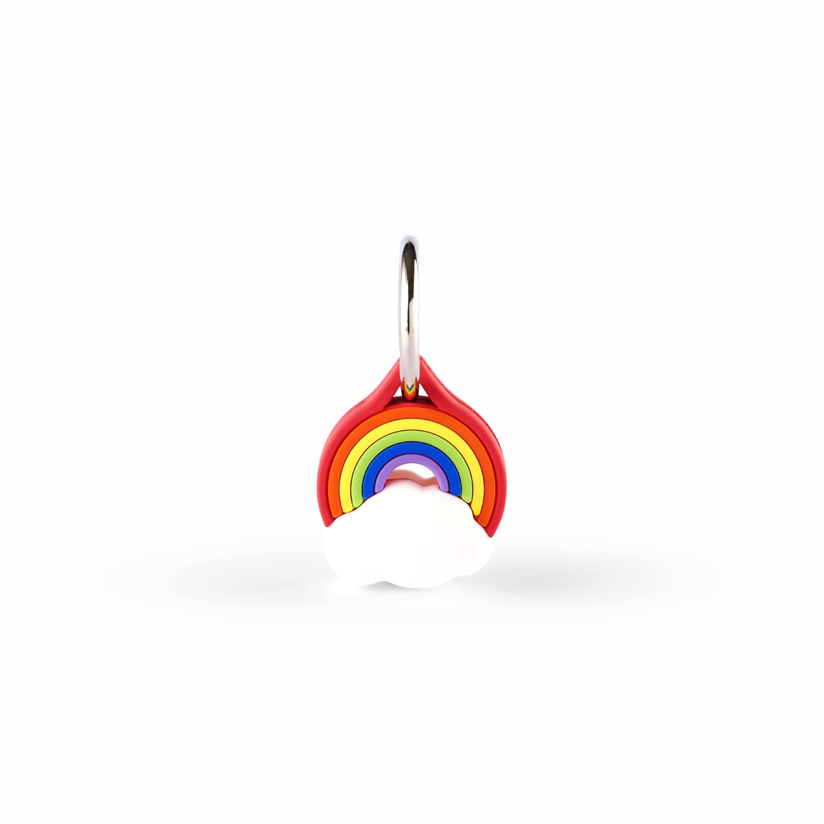 MOJIPOWER, AirTag Keyring, AirTag Case, Metal Ring, Funny AirTag Keychain, Apple Airtag Accessories for Keys, Rainbow Model