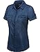 FPT Womens Short Sleeve Chambray Button Down Shirt (S-3XL)