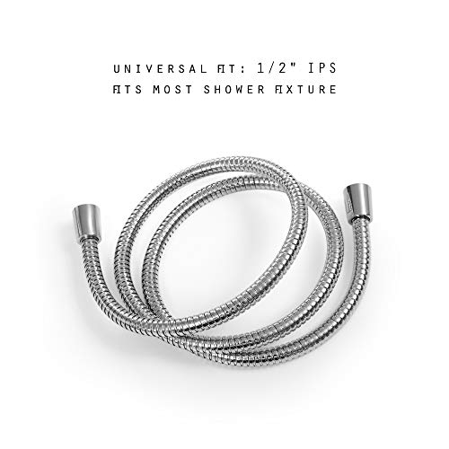 Shower Hose Replacement, 60-inch 304 Stainless Steel Hand Held Shower Hose With Brass Fitting (60-inch, Stainless Steel) - Thumbnail 4