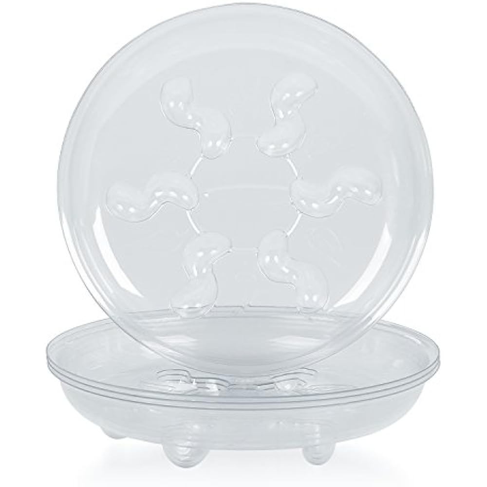 5 Pieces 12 Inch, Clear Plastic Heavy Duty Plant Saucer Drip Trays Pots