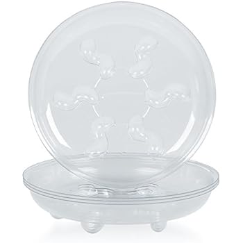 Idyllize 5 Pieces of 8 inch Clear Plastic Heavy Duty Plant Saucer Drip Trays for pots