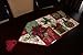 Tache Christmas Green Red Decorative Tapestry Holiday Tidings Poinsettia Table Runners with Tassels, 13 x 72